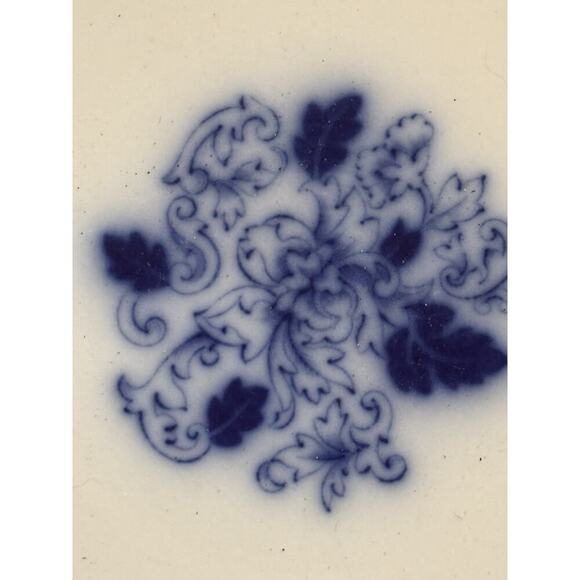 Vintage Flow Blue John Maddock & Sons- England Royal Fine Roseville Plate 9 7/8” - Picture 5 of 13